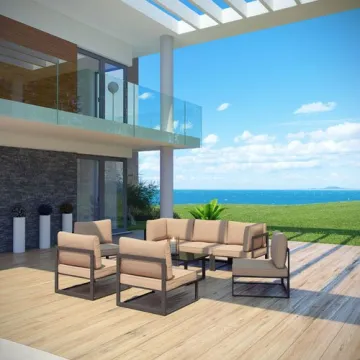 Waterproof UV Resistant Outdoor Hotel Sectional Sofa with Removable Cover