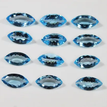 Marquise topaz Jewelry Making Natural Swiss Blue Topaz