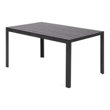 Modern Outdoor Dining Table: Plastic Wood Top Aluminum Garden Furniture