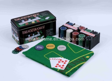 200 pcs Texas Hold Em Poker Chip Set Complete in Tin Box