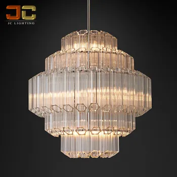 Modern Plum Blossom Glass Tube Pendant Chandeliers for Hotel Rooms - Customization Available