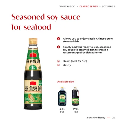 Tasty seafood flavored soy sauce
