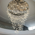 Shopping mall cylindrical crystal chandelier light