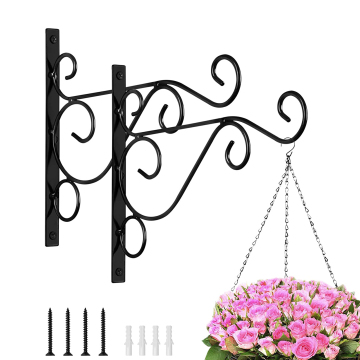 10 Inch Wrought Iron Outdoor Plant Hooks & Birdhouse Brackets