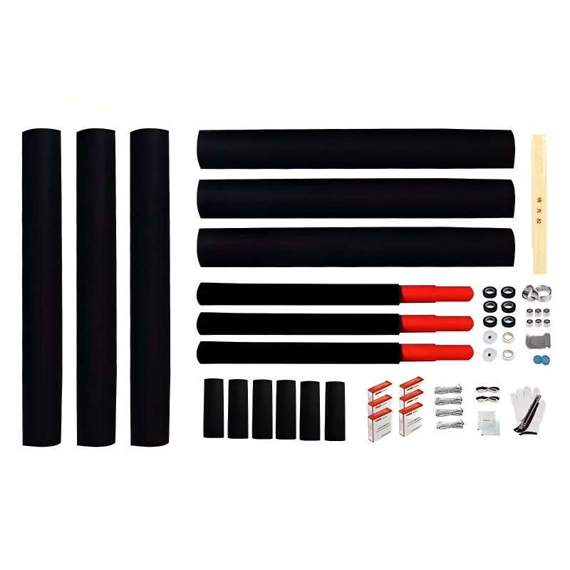 Joint intermédiaire à trois noyaux thermorétractable haute tension