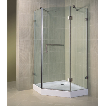 Pentagonal Frameless Pivot Shower Screens