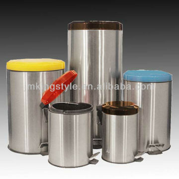 12L stainless steel pedal bin with foot step and diamont cover