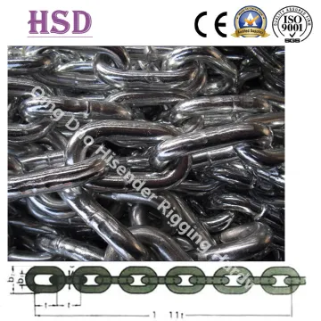 E. Galvanized DIN766 Welded Steel Link Chain for Marine Lifting
