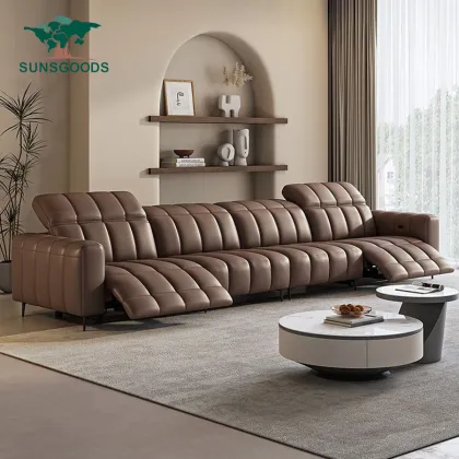 OEM Services Home Electric Sofa Set Factory - Functional Leisure Reclining Sectional Sofa