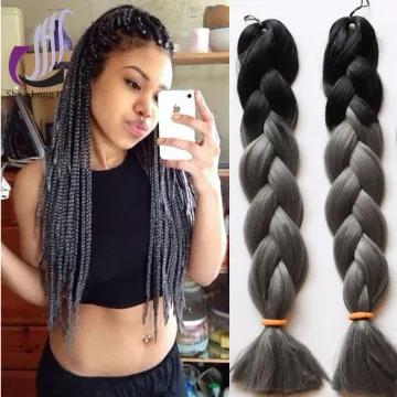 Jumbo Synthetic Braiding Hair Wholesale Grey Hair Ombre Color Synthetic Hair Extension