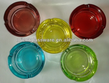 10.5cm sprayed color glass round ashtray