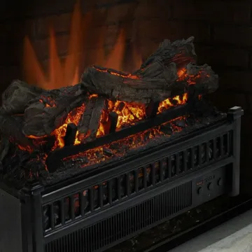 Black Indoor Archaistic Electric Log with Heater