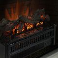 Black Indoor Archaistic Electric Log with Heater