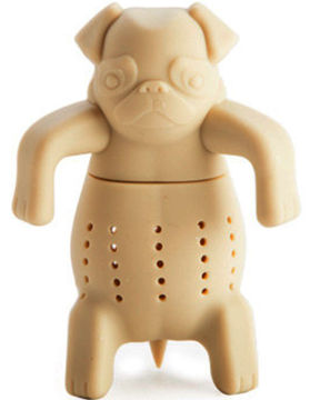 2016 Latest Design Lovely Pug Shape Silicone Tea infuser Bulldog Strainer