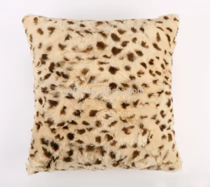YR165 China Factory Direct Sale Rex Rabbit Fur Pillows/Print Soft Rex Rabbit Fur Cushions Cover