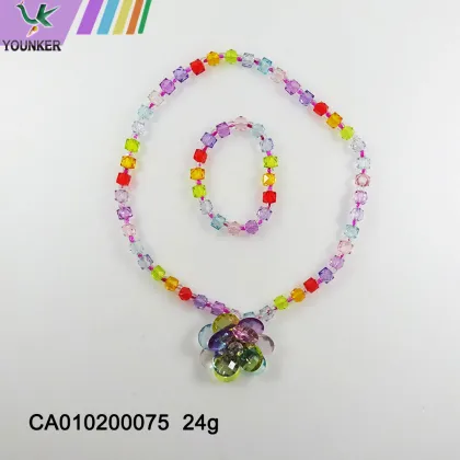 Rainbow candy girl bubble gum necklace