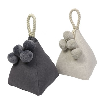 Handmade Fabric Pom Pom Door Stopper with Handle - OEM China