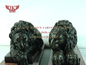 Quyang jinkun carving L:190CM brass sleeping lion sculpture