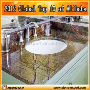 Newstar Forest Rain Green bathroom countertops with built in