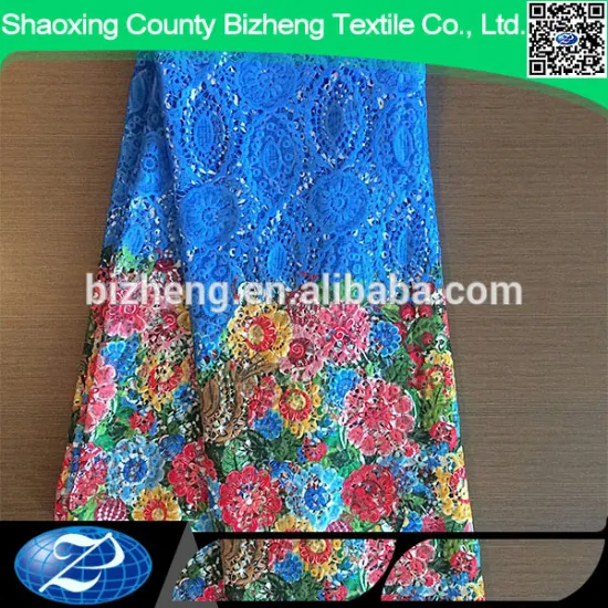Wholesale african guipure digital printing cord lace fabric