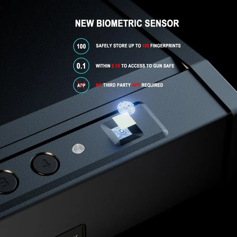 Biometric Fingerprint Safe Box with Gun Pistol Storage