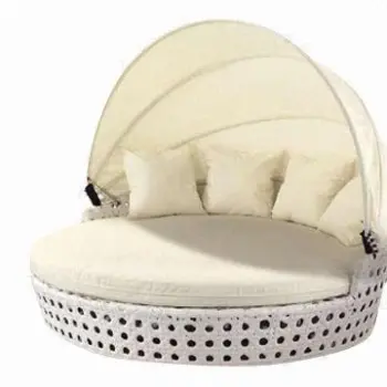 Outdoor Rattan Bed with Power Coating