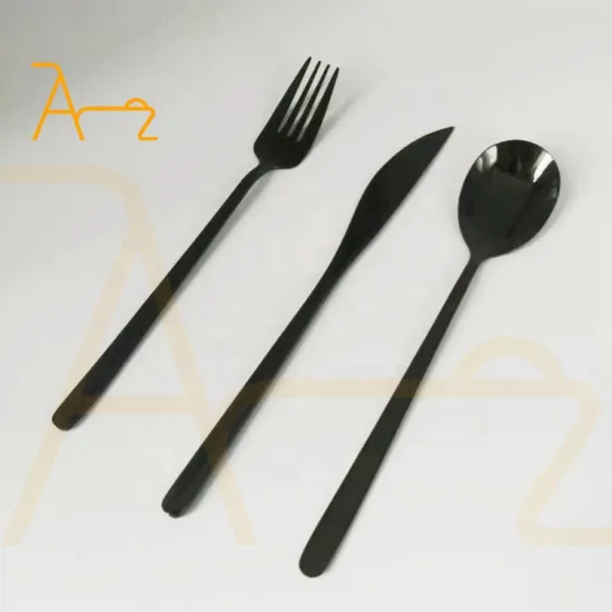 Wholesale Luxury Black Dinner Cutlery Set: Stainless Steel Flatware for Restaurant and Hotel