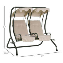 Luxury Swing Chair With Waterproof Canopy Cushion