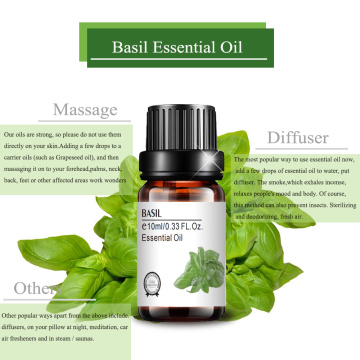 Pure Aroma Basil Basil Essential Oil Custom Private Relab para a pele