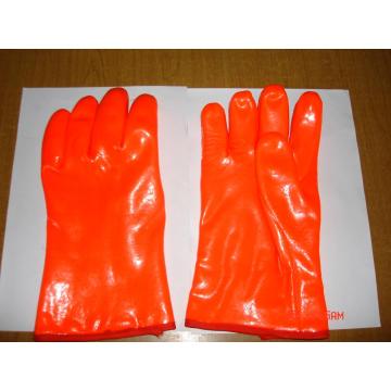 Chemical Resistant Gloves Orange PVC Coated 12"