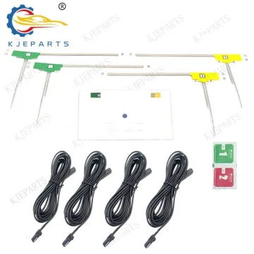 HF201 TV Antenna for ISDBs - Communication 2 Yellow 2 Green Film Antenna for Nissan Car Stereo in Japan