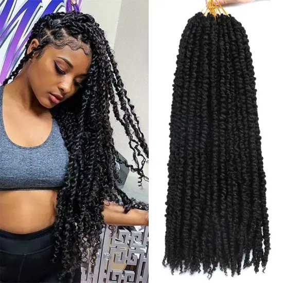 Passion Twist Hair 22inch  Pre-Looped Crochet Braids Bohemian Hair Synthetic Braiding  Hair Extension Pre-Twisted Passion Twists