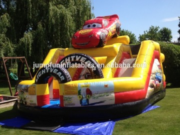 Jumpfun inflatable slide with car,mini inflatable fun city,china inflatable
