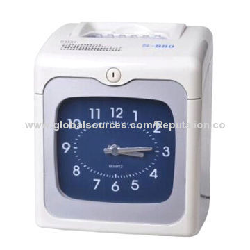 Time Card Recorder with 100-240V, 50-60Hz Working Power Source