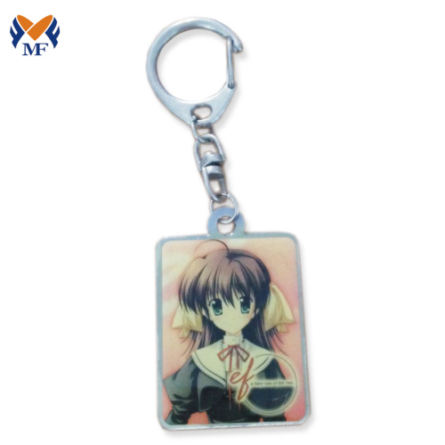 Metal stainless iron custom simple resin keychain