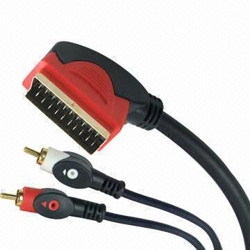 Double Color SCART Cable Assemblies mit 24 Karat Vergoldung, hergestellt aus PVC