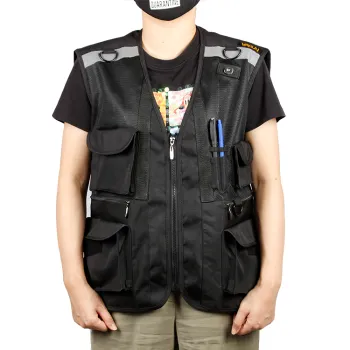 Adjustable Waist Multi-Pocket Safety Reflective Motorcycle Sleeveless Vest