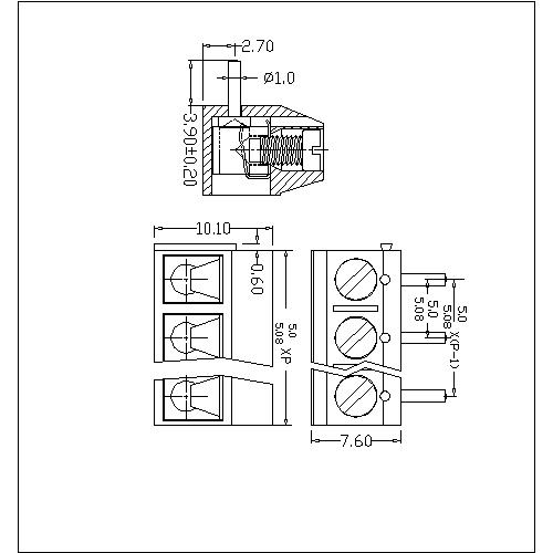 AT301R-5.0／5.08XXX-A PCB Screw Terminal Block 