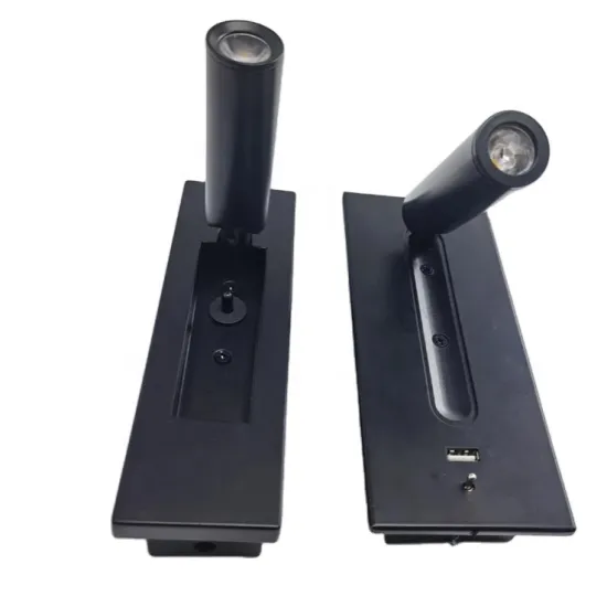 Black Aluminum Wall Sconce with Pull Switch LED Wall Lamp for Bedroom Interior