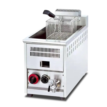 Commercial Stainless Steel Gas Fryer for Fish and Chips, Corn, and Hot Dogs