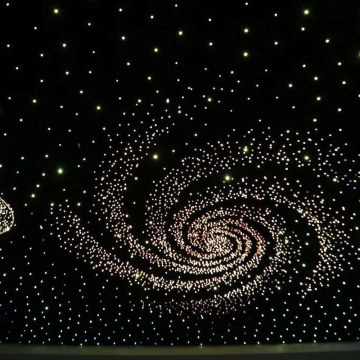 Tetos acústicos pretos estrela para área pública