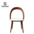 Moden Fashion Hotel Restaurant Solid Wood Bentwood Eatery Dining Chair Armless Kitchen Chairs With Upholstery Seat