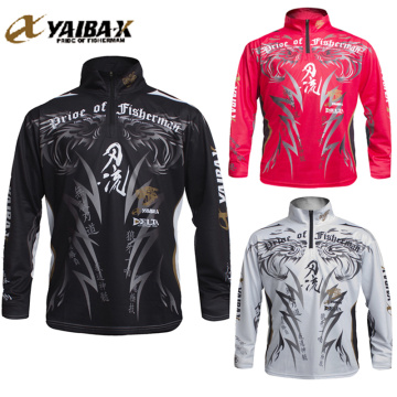 New Brand YAIBA-X Men Fishing Shirts Autumn Summer Long Sleeve Breathable Fishing Clothing Stand Collar Outdoor Fishing Wear