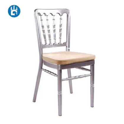 Antique Aluminum Tiffany Chateau Napoleon Chair with Removable Cushion