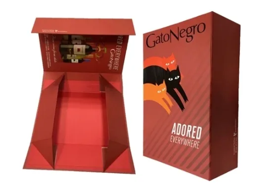 Custom recycled red foladbale paper boxes with magnet