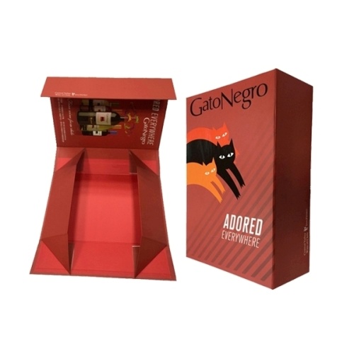 Custom recycled red foladbale paper boxes with magnet