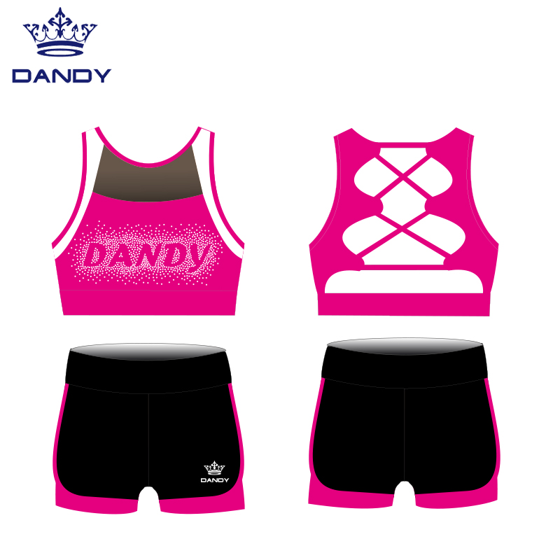 Aangepaste sublimatie Cheer Dance Practice Uniformen