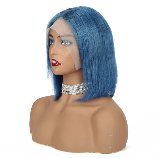 Wholesale Pink Orange Blue Red 1B 613 Blond Color Bob Wig Brazilian Virgin Human Hair Long Ombre Colored HD Lace Frontal Bob Wig