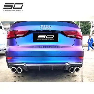 RS Style Dry Carbon Fiber Rear Diffuser Lip for Audi A3 S3 2017-2019 Sedan