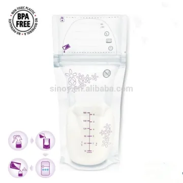Security feature pre-sterilized breast milk storage bag